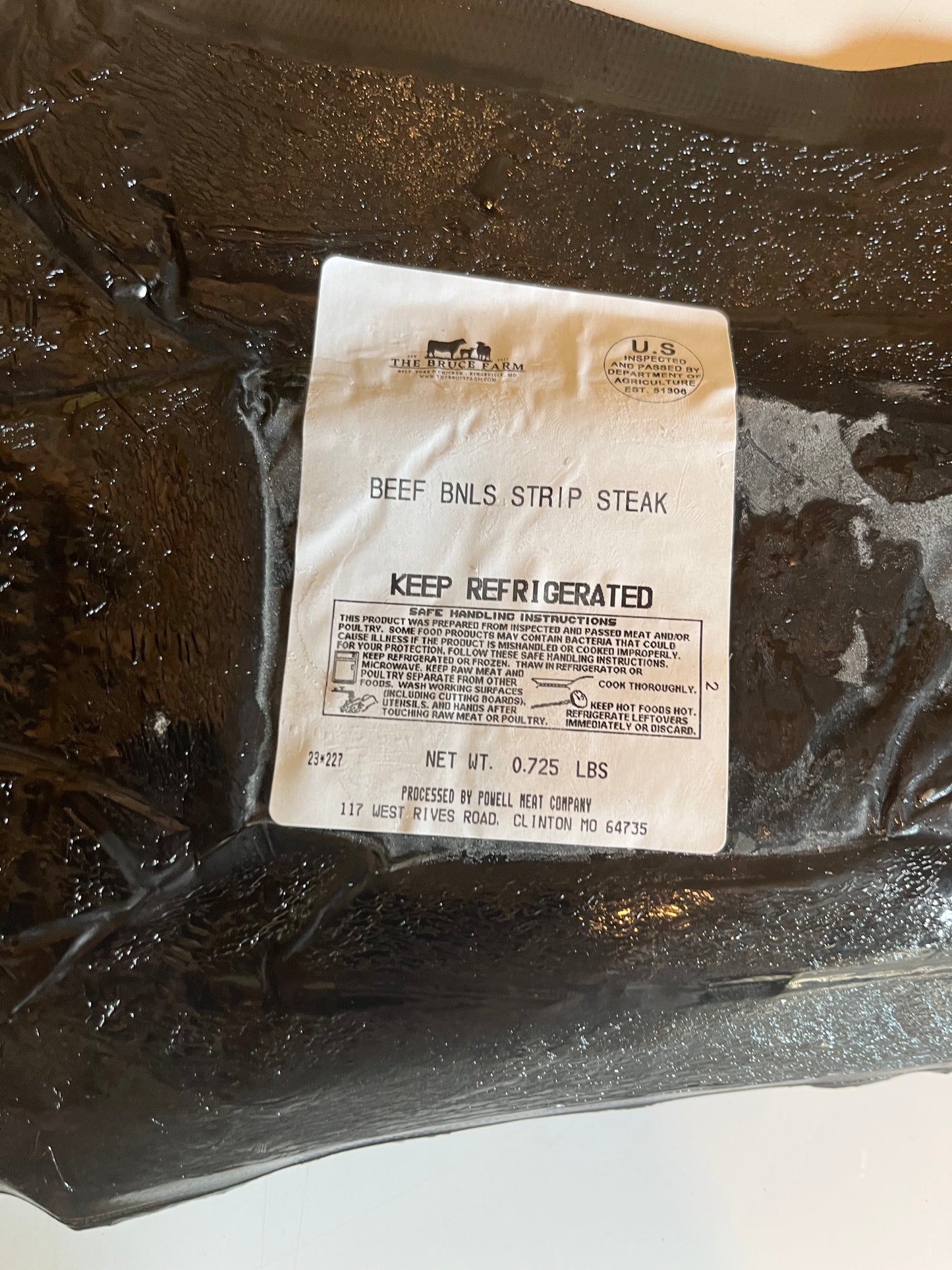 Beef Strip Steak - 1 steak per package