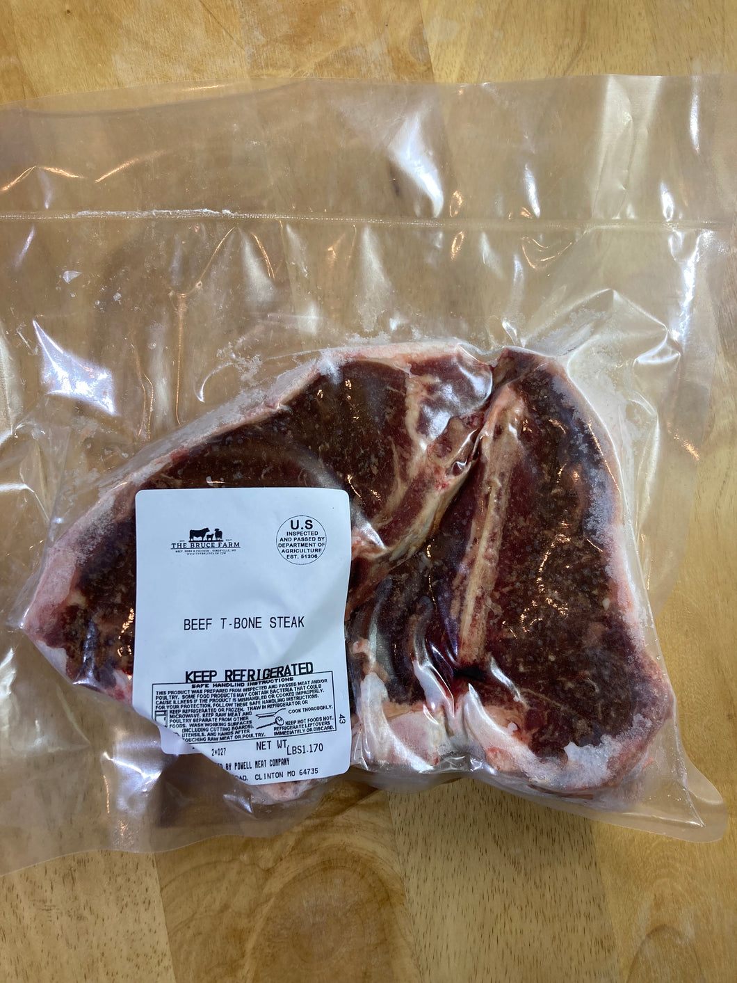 TBone Steak (1 steak per package) The Bruce Farm